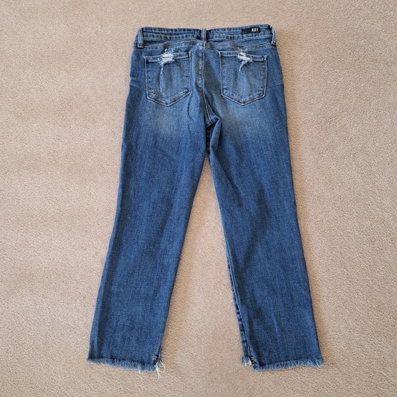 Kut From the Kloth Jeans Womens 8 Blue Distressed Reese Ankle Straight Leg - Picture 9 of 14